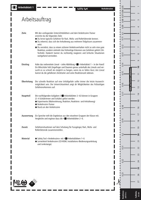 Safety Tool Verkehrssinn (Unterrichtsmaterial) - BfU