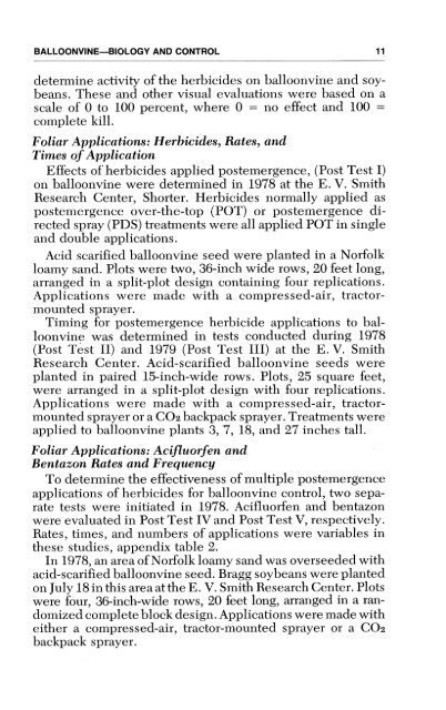 Balloonvine Biology and Control in Soybeans - Auburn University ...