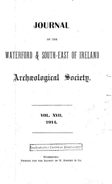 WATERFORD 6j SOUTH-EAST OF IRELAND - Waterford County ...