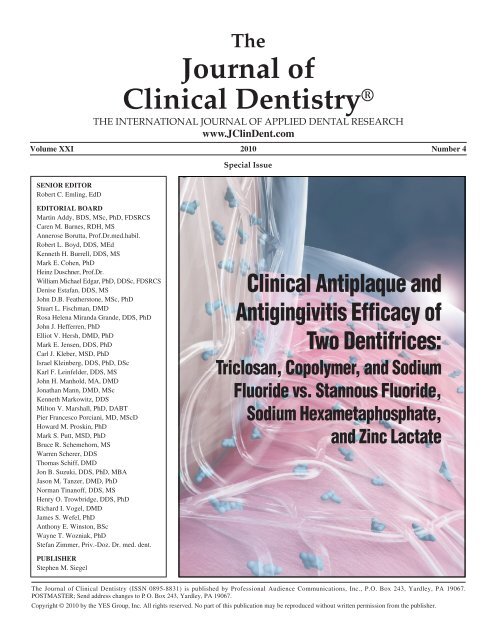 The Journal Of Clinical Dentistry Colgate Professional