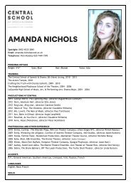 Amanda Nichols - Central School of Speech & Drama