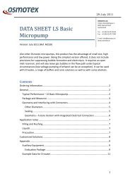 DATA SHEET LS Basic Micropump - Osmotex