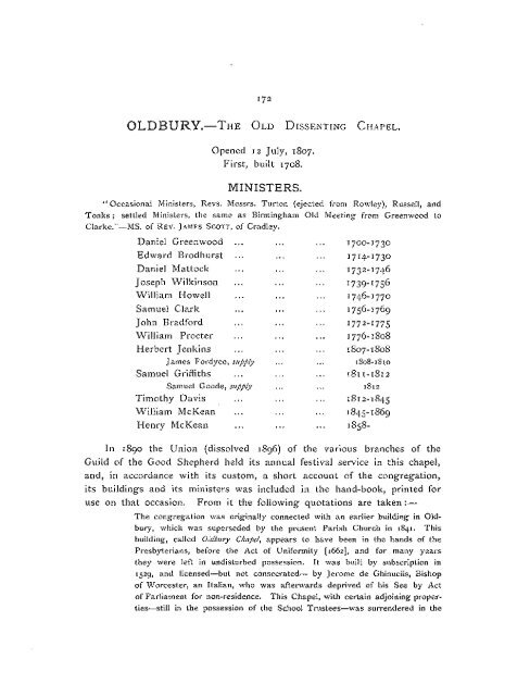 Midland Churches: A History of the Congregations on - General ...