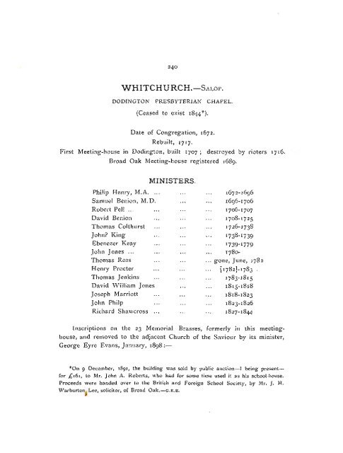 Midland Churches: A History of the Congregations on - General ...