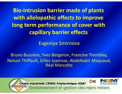 Bio-intrusion barrier made of plants p with allelopathic effects to ...