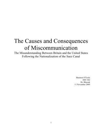The Causes and Consequences of Miscommunication - Le Moyne ...