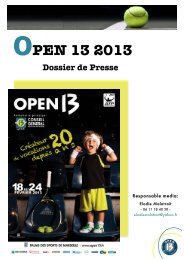 OPEN 13 2013 - Ecole de la deuxième chance