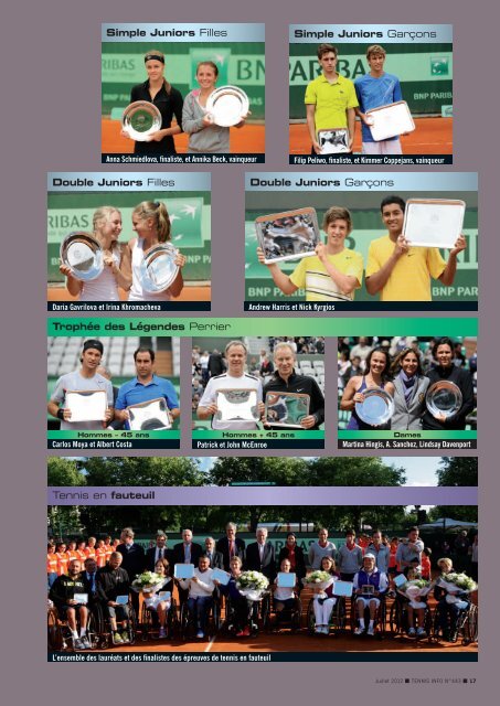 Tennis Info n°443 - Juillet-Août 2012 - Fédération Française de Tennis