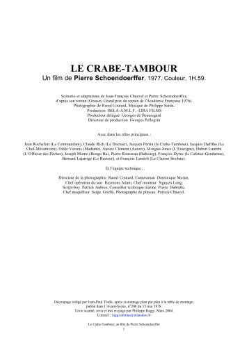 Le Crabe-Tambour, un film de Pierre Schoendoerffer