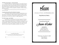 Jason Lesker, saxophone - George Mason University School of Music