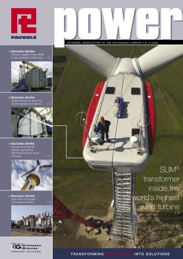 SLIM® transformer inside the world's highest wind turbine
