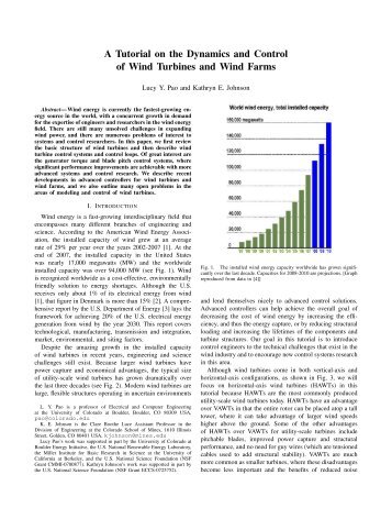 A Tutorial on the Dynamics and Control of Wind Turbines and Wind ...