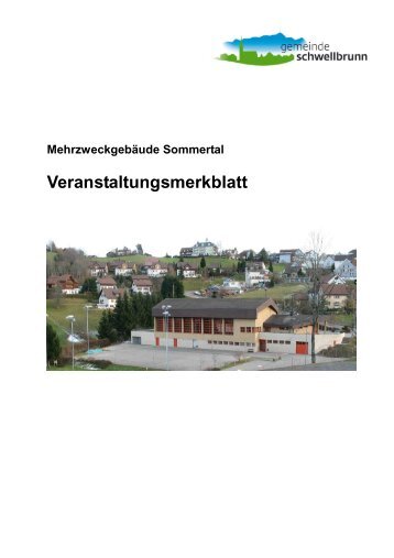 Veranstaltungsmerkblatt Mehrzweckanlage - Gemeinde Schwellbrunn