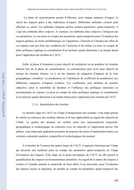 Intégration des paramètres spatio-temporels et des risques d ...