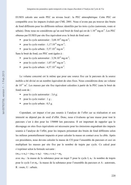 Intégration des paramètres spatio-temporels et des risques d ...