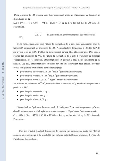 Intégration des paramètres spatio-temporels et des risques d ...