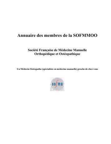 Annuaire des membres de la SOFMMOO
