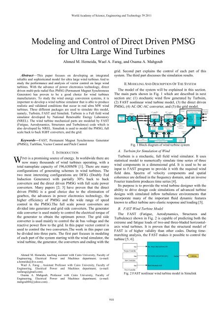 Modeling and Control of Direct Driven PMSG for Ultra Large Wind ...