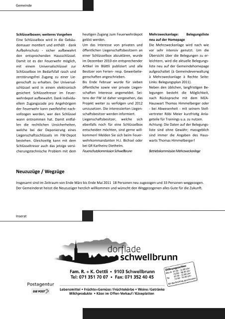 Homepage Juniheft 2011 - Gemeinde Schwellbrunn