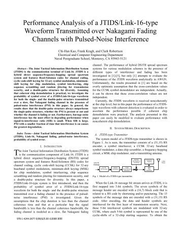 Performance Analysis of a JTIDS/Link-16-type Waveform ...