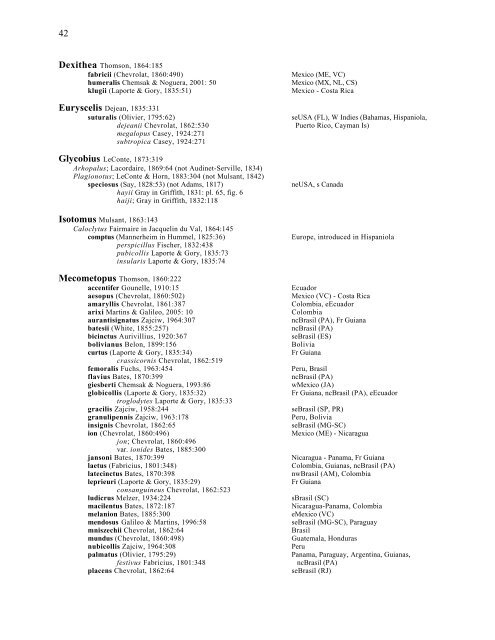 Electronic Version 2005 Checklist of the Cerambycidae, of the ...