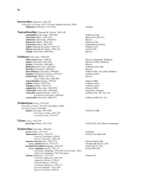 Electronic Version 2005 Checklist of the Cerambycidae, of the ...