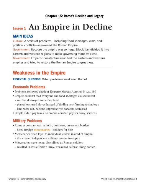 Lesson 1 An Empire In Decline Education Place lesson 1 an empire in decline