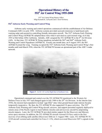 Operational History of the 552 - Air Force Link