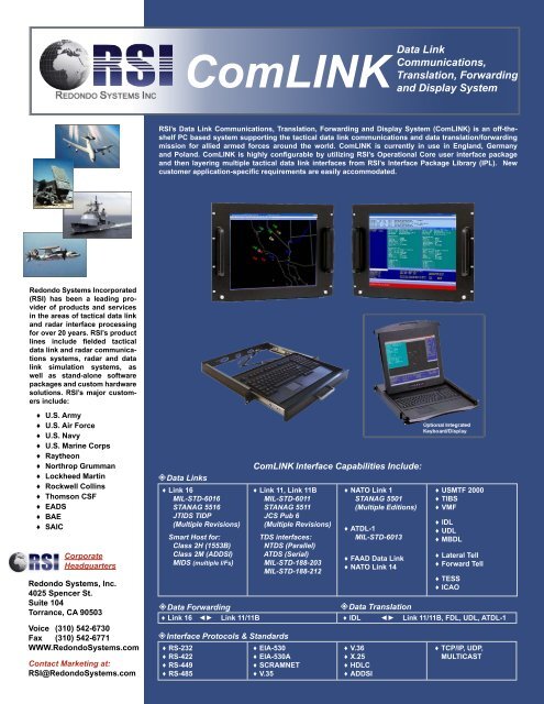 RSI ComLINK Brochure.indd - Redondo Systems Inc.