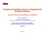 Complex Acquisition of IAMD - National Defense Industrial Association