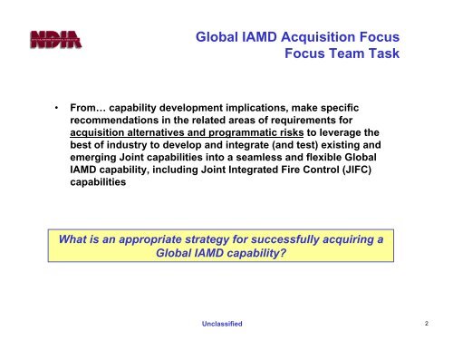 Complex Acquisition of IAMD - National Defense Industrial Association
