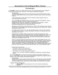 4-generation descent chart for John and Margaret Miller