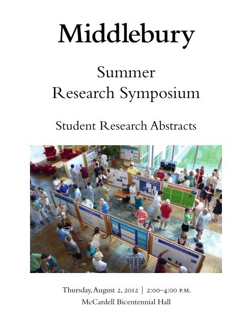 2012 Summer Symposium Program - Middlebury College