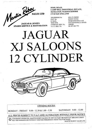 Jaguar XJ Saloons 12 Cylinder - Martin Robey