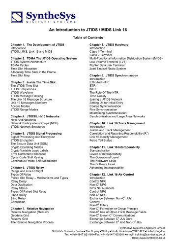 An Introduction to JTIDS / MIDS Link 16 - Synthesys Training