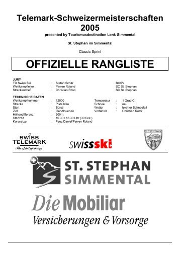 OFFIZIELLE RANGLISTE - teto.ch