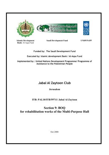 Jabal Al Zaytoun BOQ - UNDP