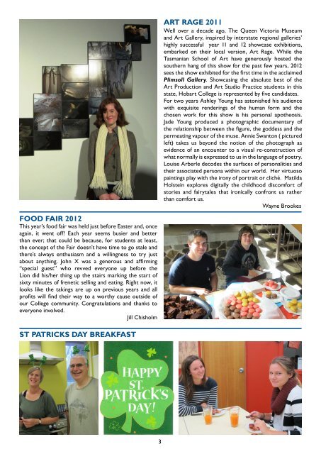 Hobart College Newsletter 2 2012 - Tasmanian Academy