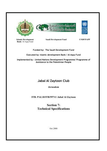 Jabal Al Zaytoon Club Section 7: Technical Specifications - UNDP