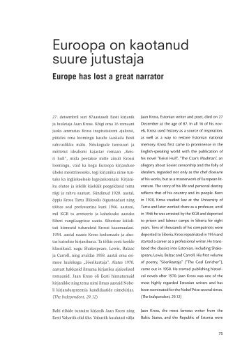 Euroopa on kaotanud suure jutustaja