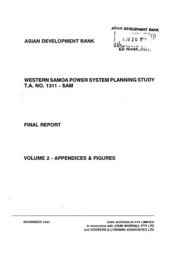 Western Samoa Power System Planning Study - Asian Development ...