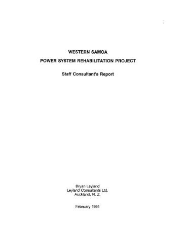 Western Samoa Power System Rehabilitation Project - Asian ...