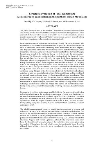 Structural evolution of Jabal Qumayrah - The Petroleum Institute