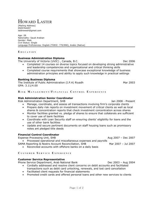 Turki Ali Al Drewesh Cv Templates