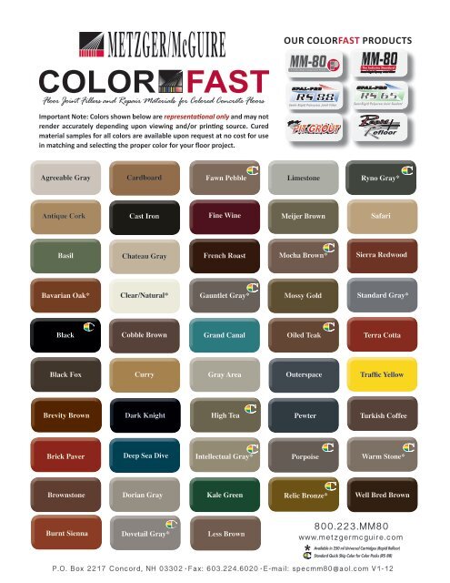 Scofield Color Chart Pdf