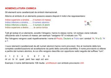 NOMENCLATURA CHIMICA - Liceo Scientifico Statale Vito Volterra