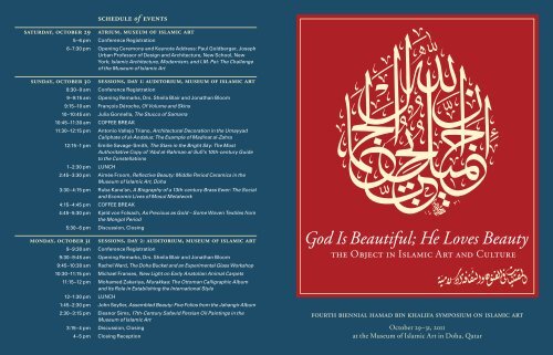 table of contents - Islamic Art Symposium Islamic Art Symposium