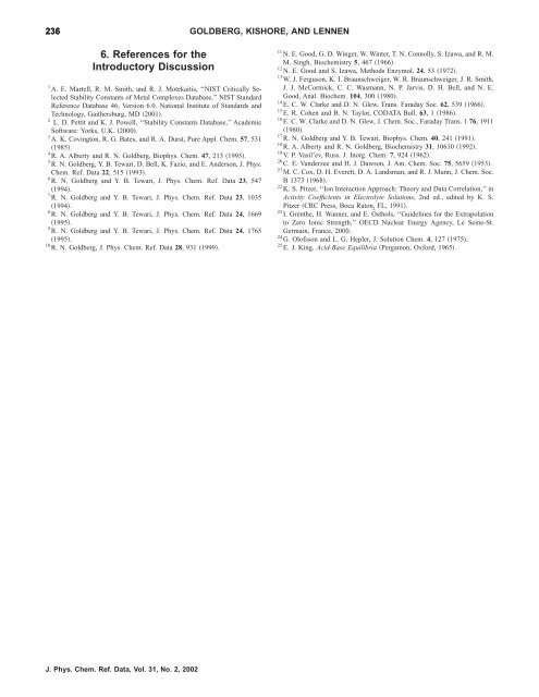 Thermodynamic Quantities for the Ionization Reactions of Buffers