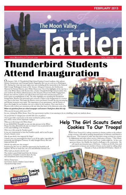 Thunderbird Students Attend Inauguration - The Moon Valley Tattler