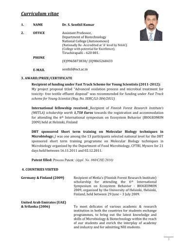 Curriculum vitae